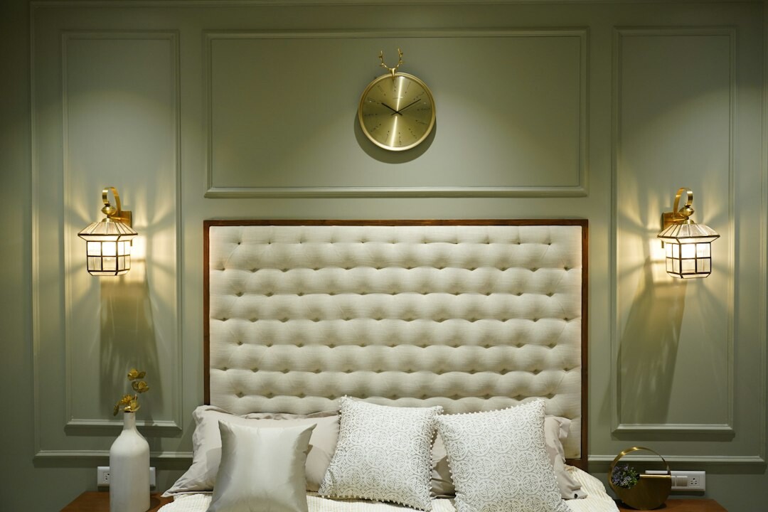 luxury bed with pillows