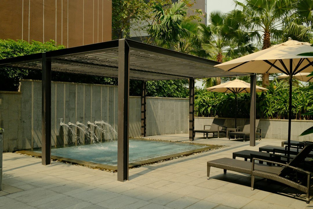 outdoor pool area